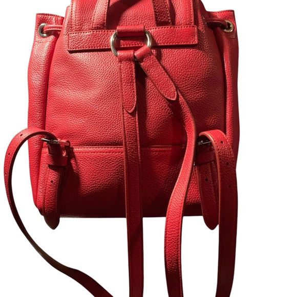Coach red leather mini drawstring back pack - Picture 6 of 11